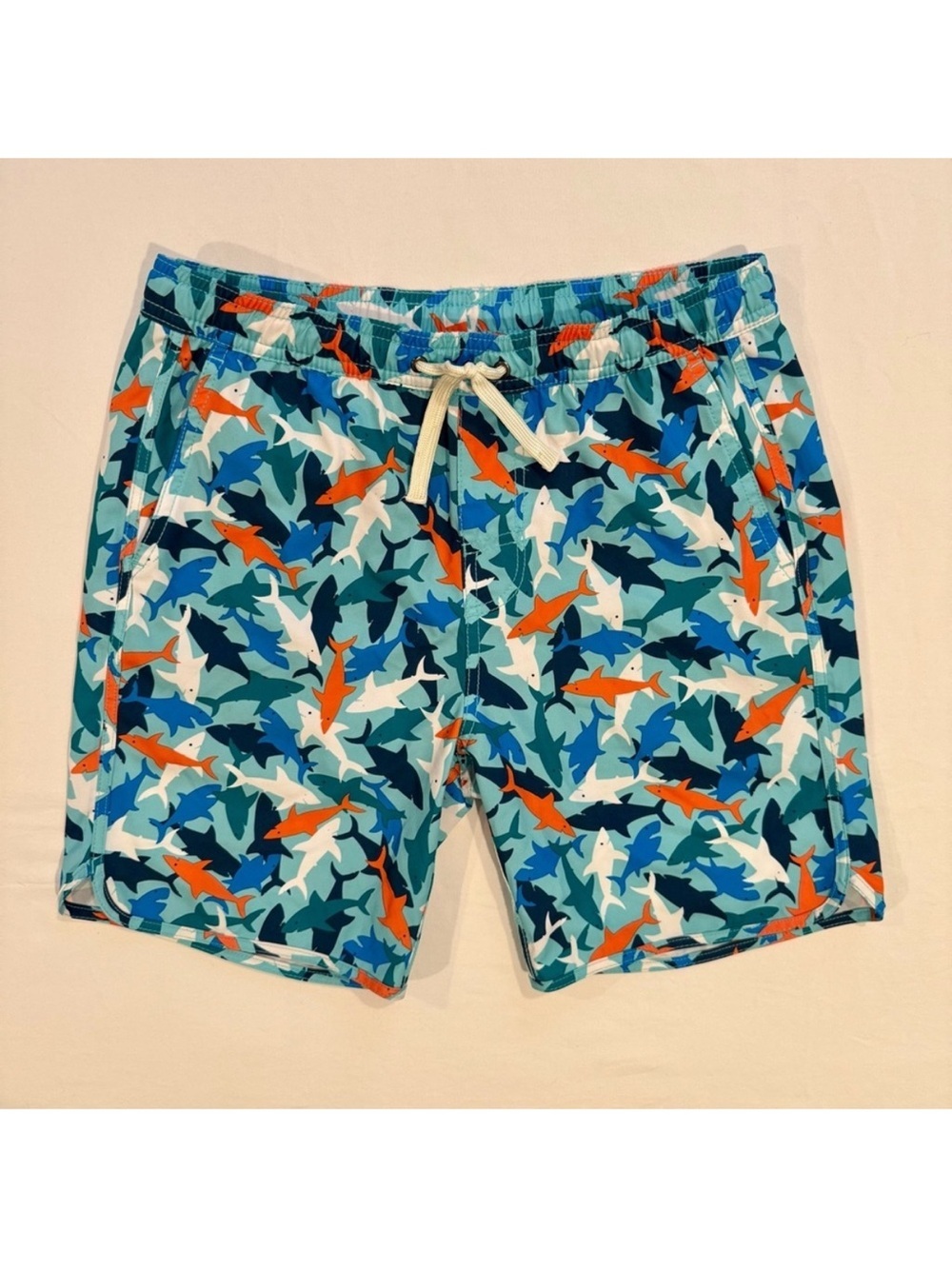 Fair Harbor Lined Swim Trunks Boys Large Reef Sharks The Anchor Beach Pool Aqua